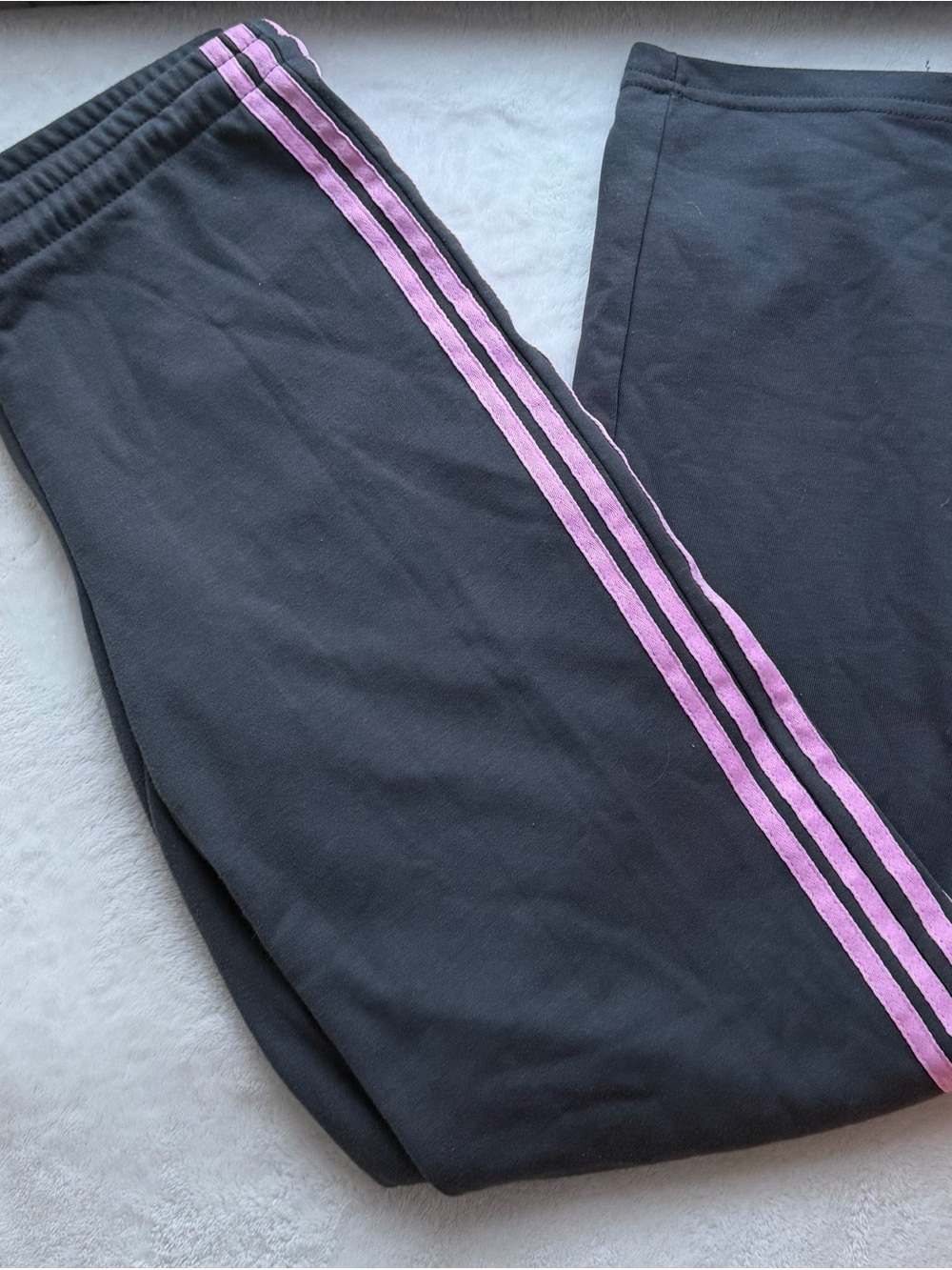 Black Edikted Track Pants with Pink Side Stripes